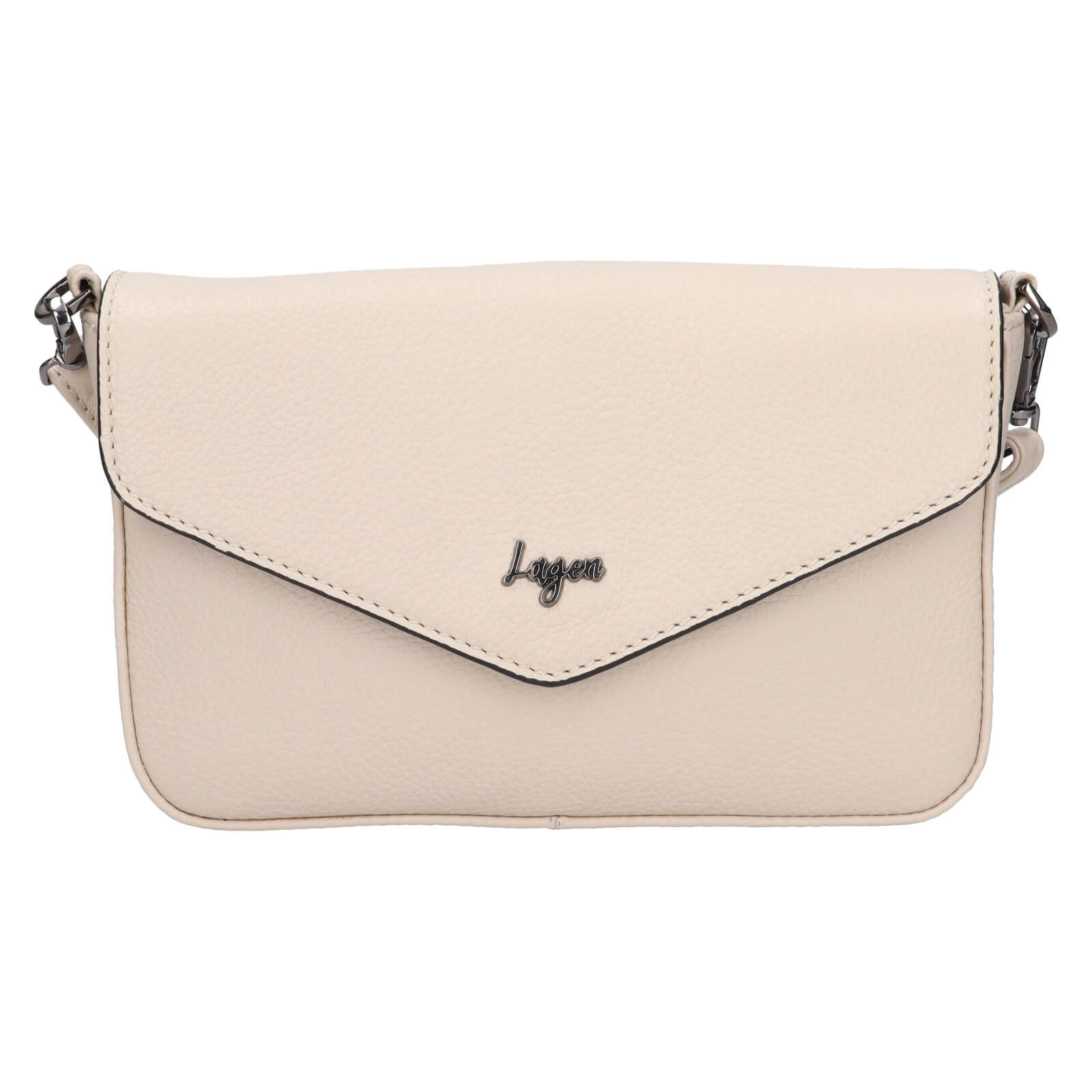Dámská kožená crossbody kabelka Lagen Rikke - krémová