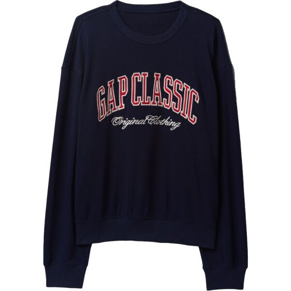 GAP CLASSIC LOGO CREW Pánská mikina, tmavě modrá, velikost