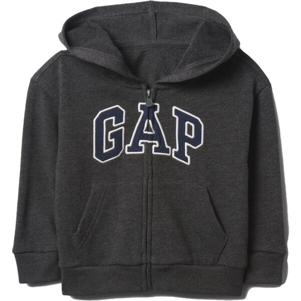 GAP V-FRCH LOGO Chlapecká mikina, tmavě šedá, velikost