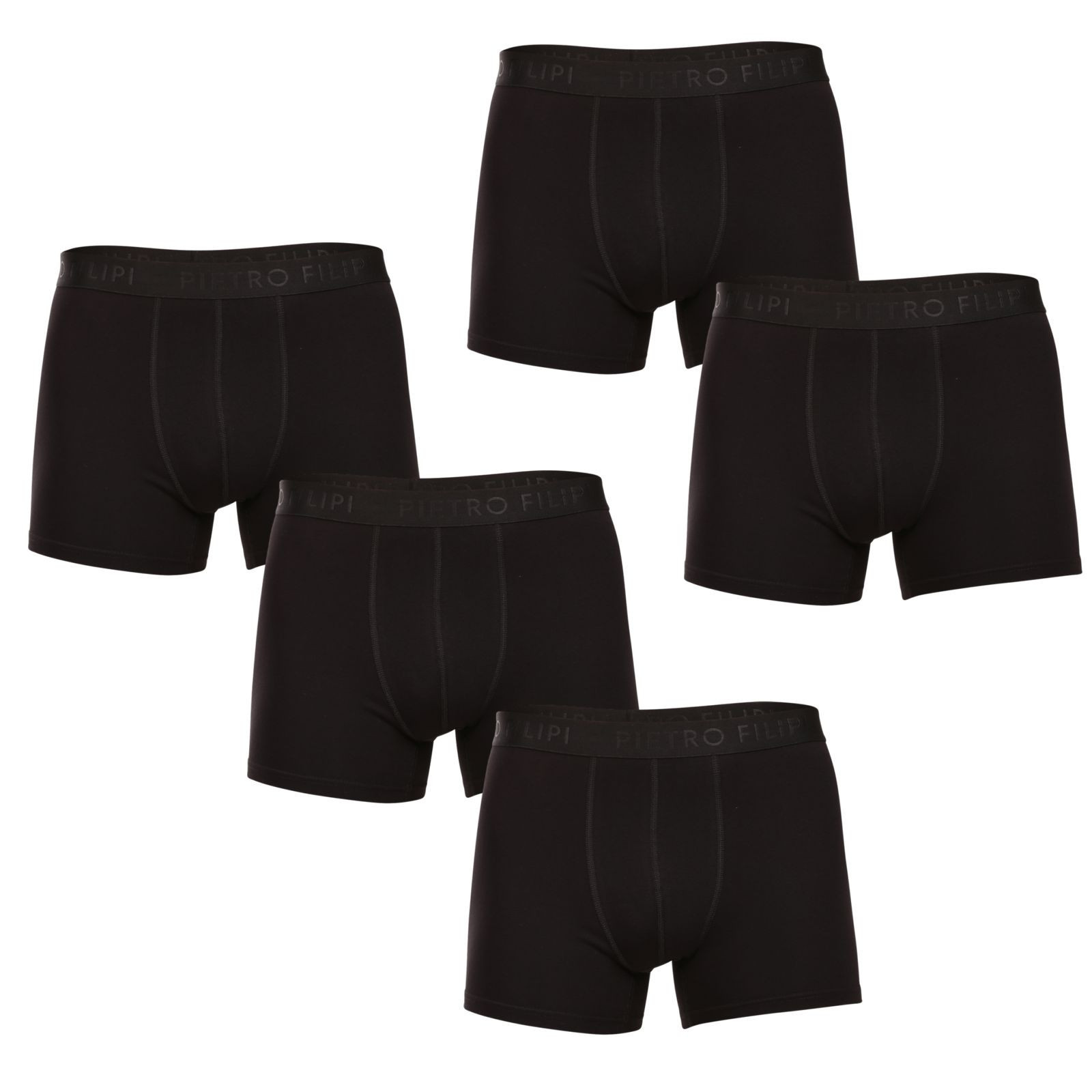 5PACK pánské boxerky Pietro Filipi černé (5BCL001) XXL, trenky / trenýrky