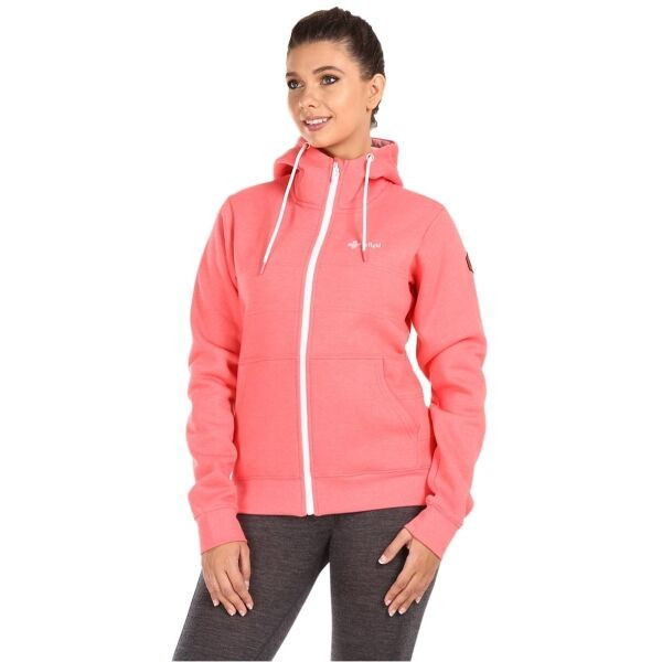 KILPI RAJANA Dámská bavlněná mikina, růžová, velikost