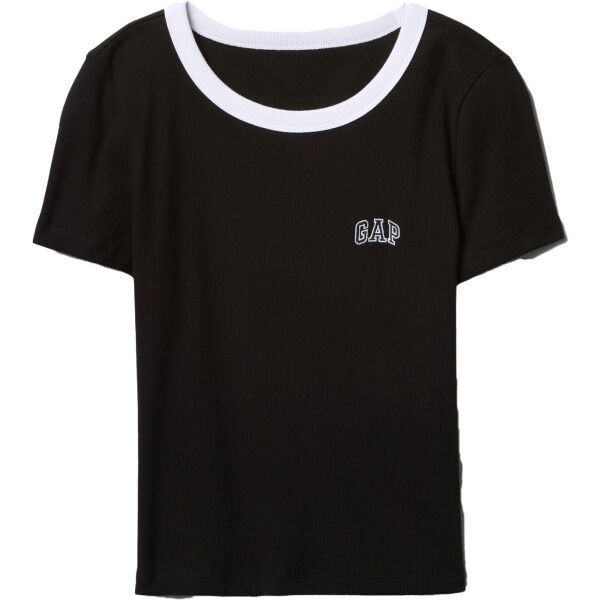GAP SMALL LOGO RINGER Dámské tričko, černá, velikost