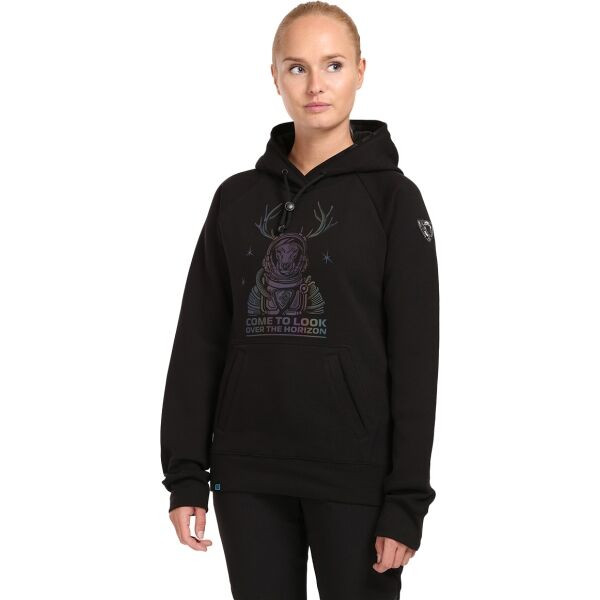 KILPI BELLATRIX Dámská mikina s kapucí, černá, velikost