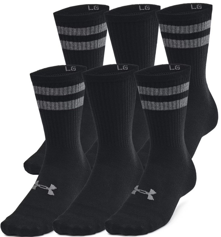 Ponožky Under Armour UA Essential 6pk Crew-BLK