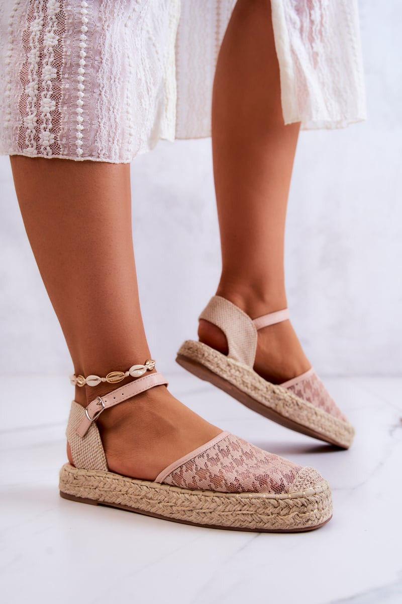 FE1 Dámské espadrilky se sponou Nude Charlene