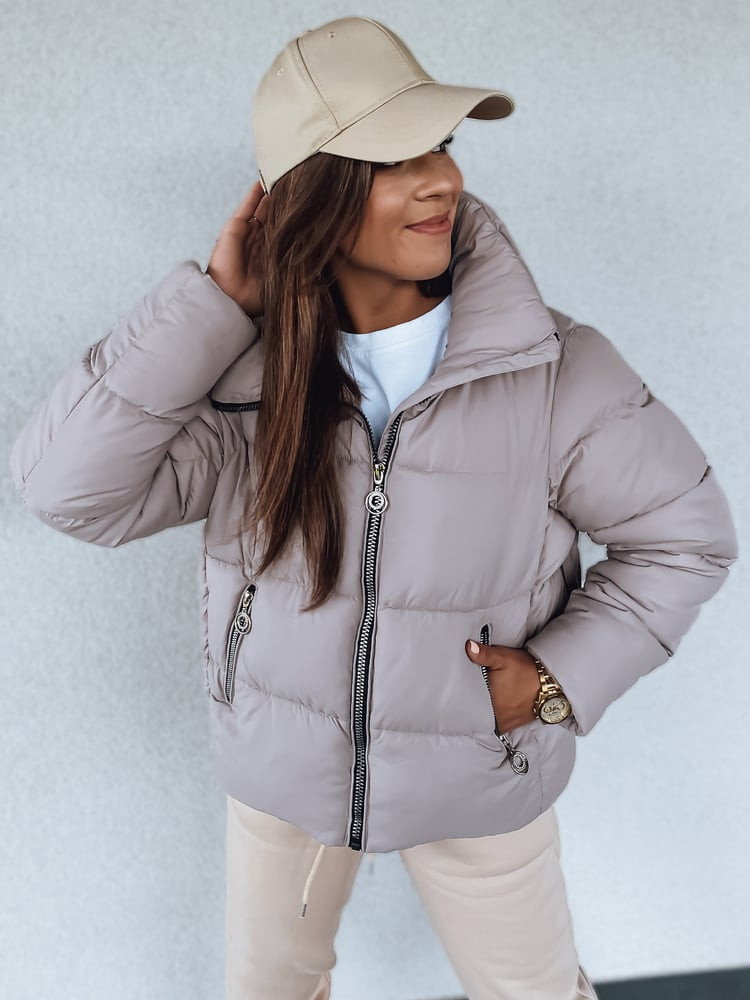 Růžová dámská prošívaná zimní bunda BUENO bez kapuce Dstreet