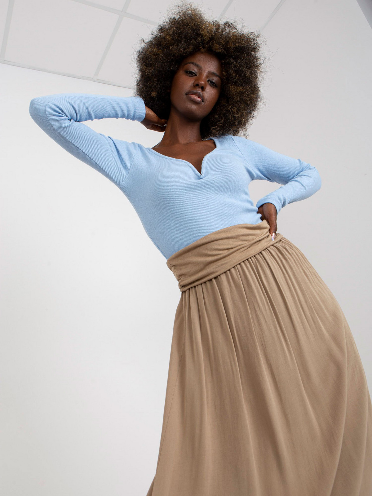 Skirt-TW-SD-BI-82160.48-dark beige