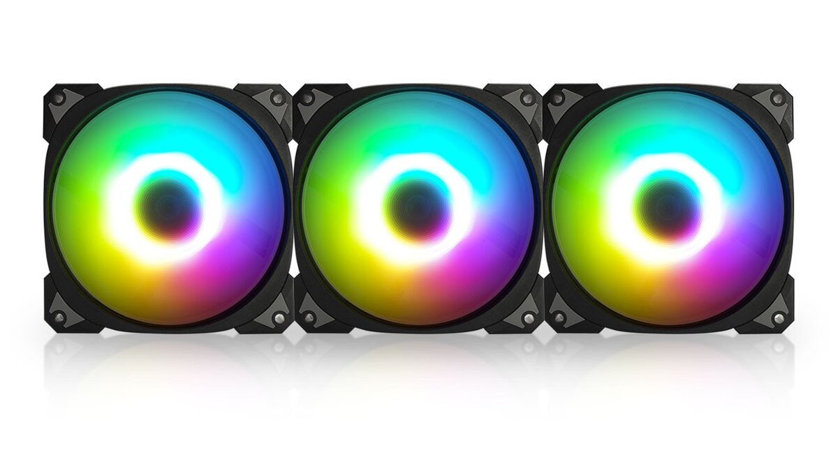 InWin Case fan Neptune AN140, 140mm, ARGB, Black (Triple pack+ Extension cables), IW-FN-AN140-3PK