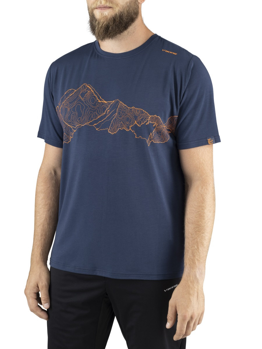 Pánské lehké tričko z bambusu viking lenta modrá l