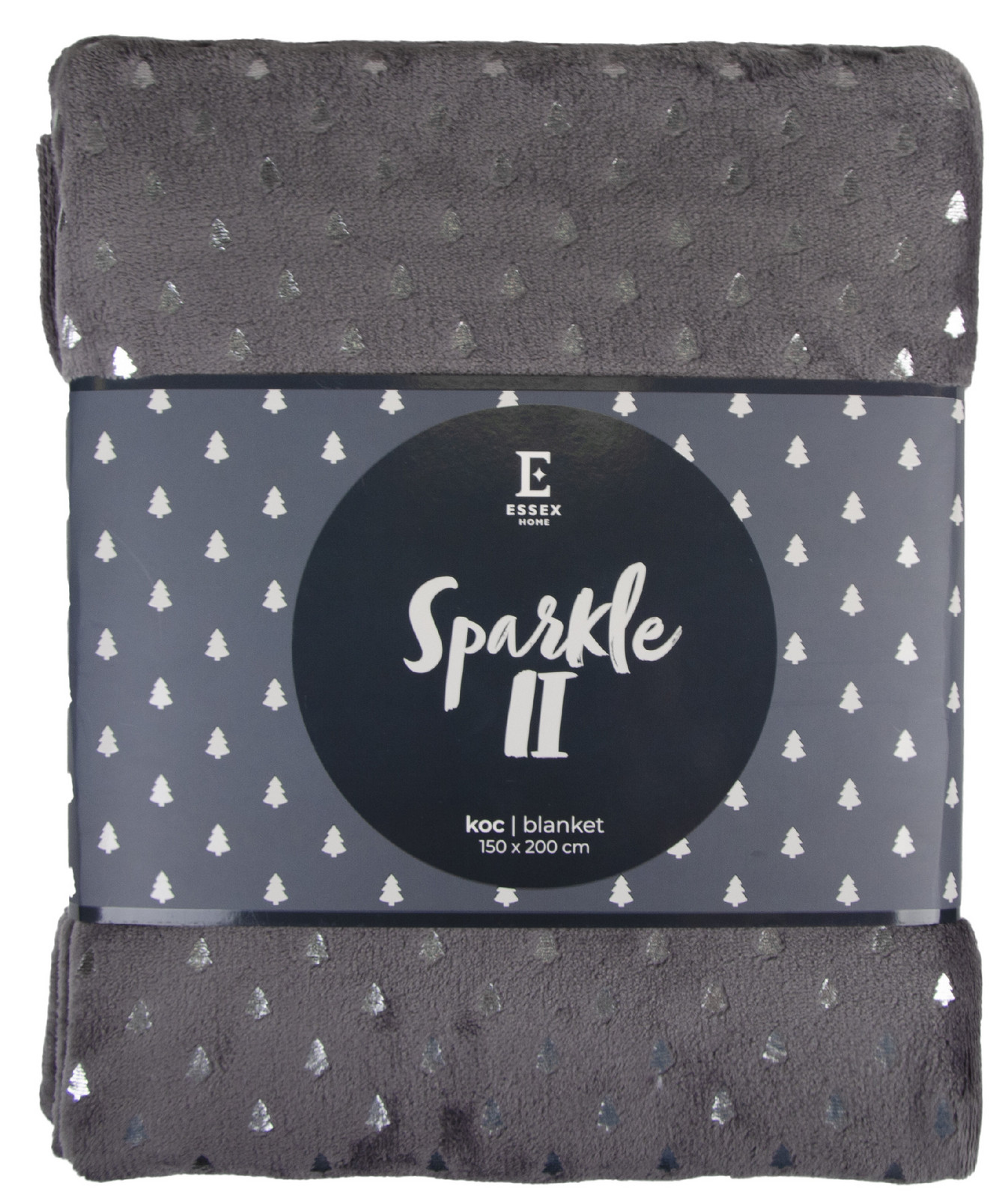 Vánoční deka z mikrovlákna SPARKLE II. šedá 150x200 cm