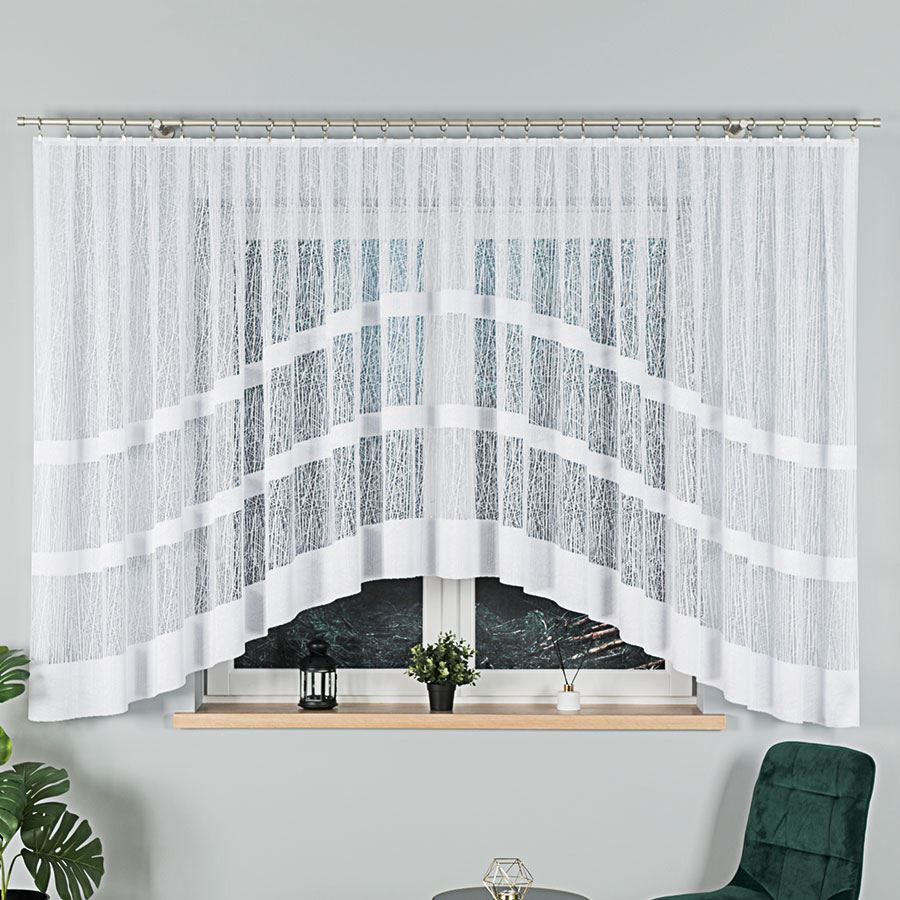 Dekorační krátká vzorovaná záclona na žabky WIKTORIA 160 bílá 500x160 cm MyBestHome