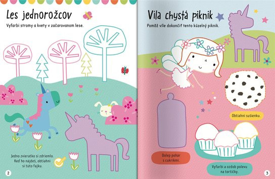 Veľké samolepky a maľovanky pre malé ruky Jednorožce