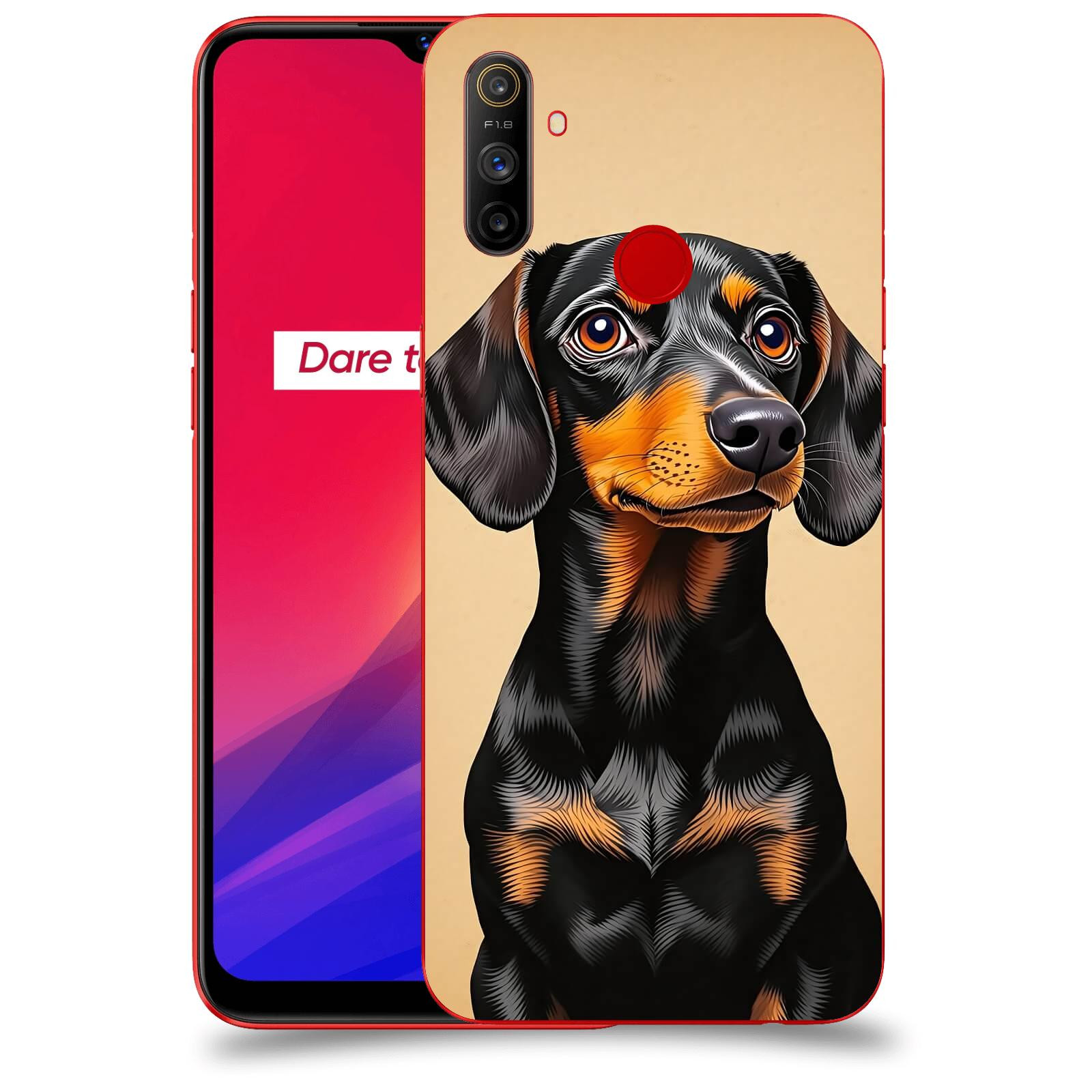 ACOVER Kryt na mobil Realme C3 - Dachshund I