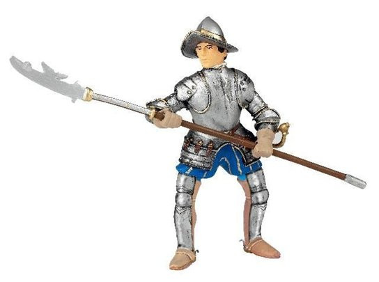 Španělský dobyvatel s halapartnou modrý