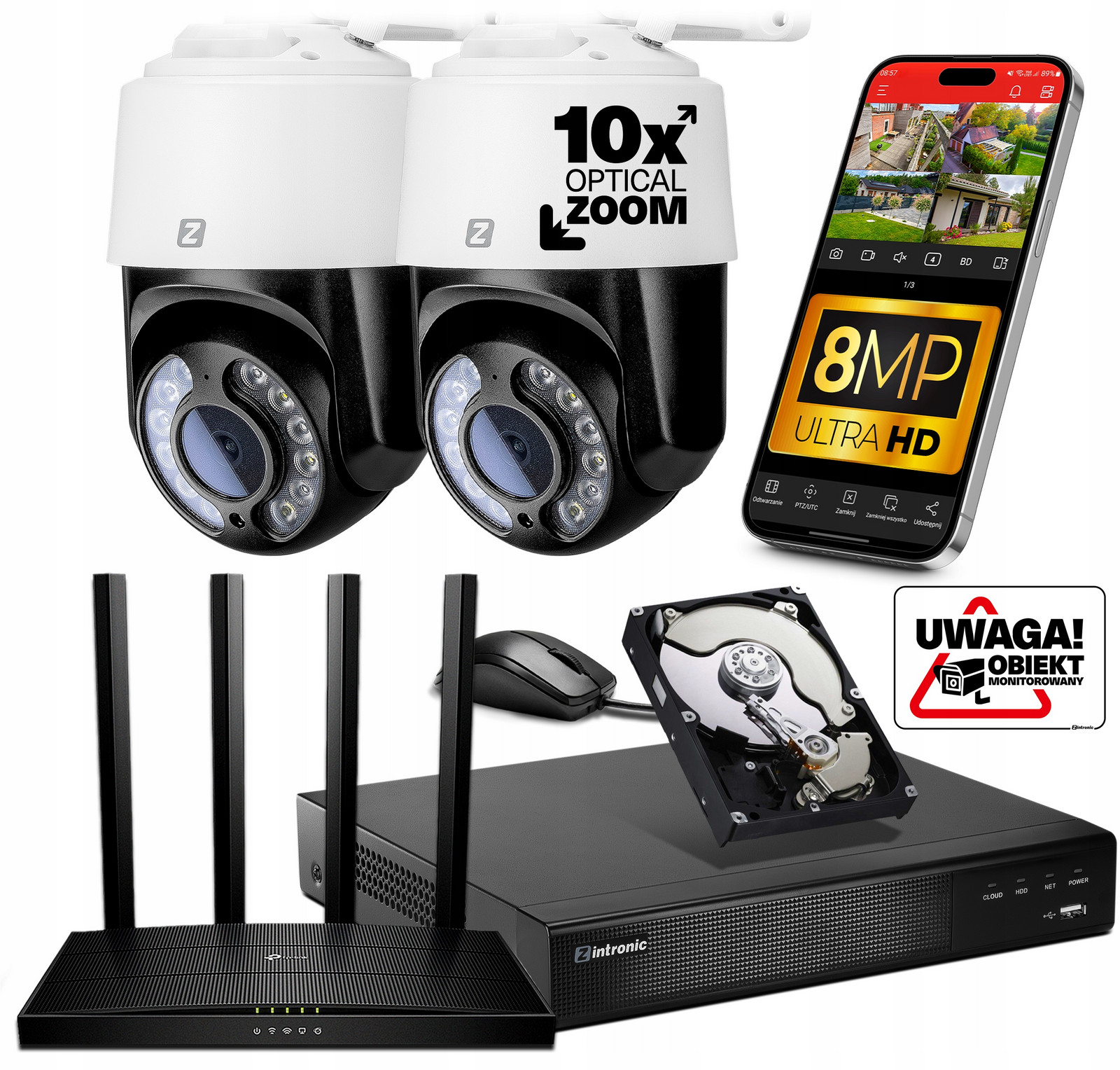 Sada pro Monitorování 2 WiFi kamery 8Mpx 10x Optický zoom