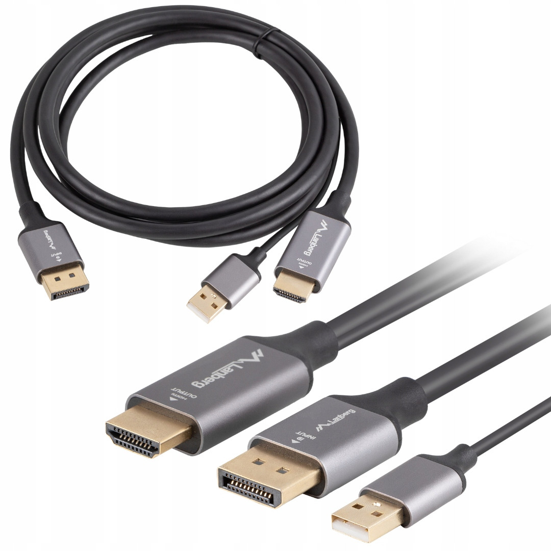 Adaptér Hdmi Displayport Adaptér Usb Kabel 1,8M 18GBPS Pro 4K Monitor