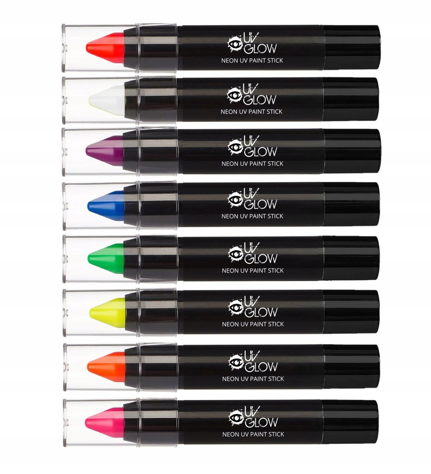 Pastelky na obličej tělo Neon Uv rtěnka 8ks sada