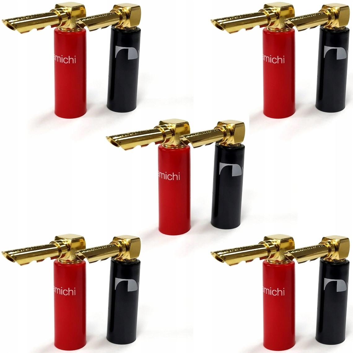 Úhlové Banánové Zástrčky Bfa Hq Gold Nakamichi 10 Ks