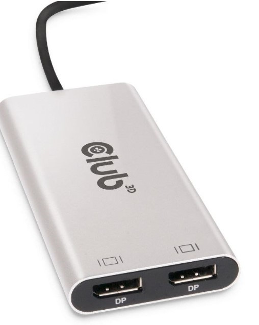 Club3D Video hub Thunderbolt 3 na 2x Dp Dual 4K60Hz Single 8K60Hz/4K120Hz