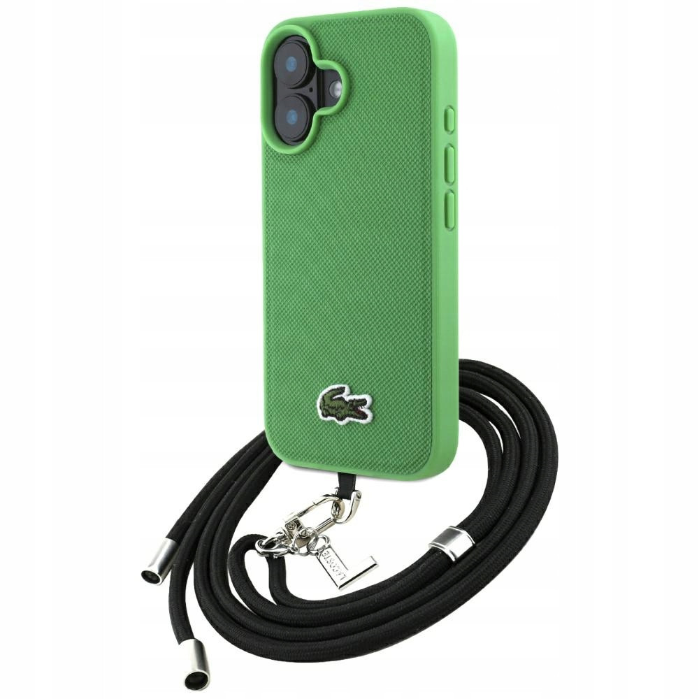 Pouzdro Lacoste Iconic Petit Pique Crossbody Cord pro iPhone 16 Plus zelené
