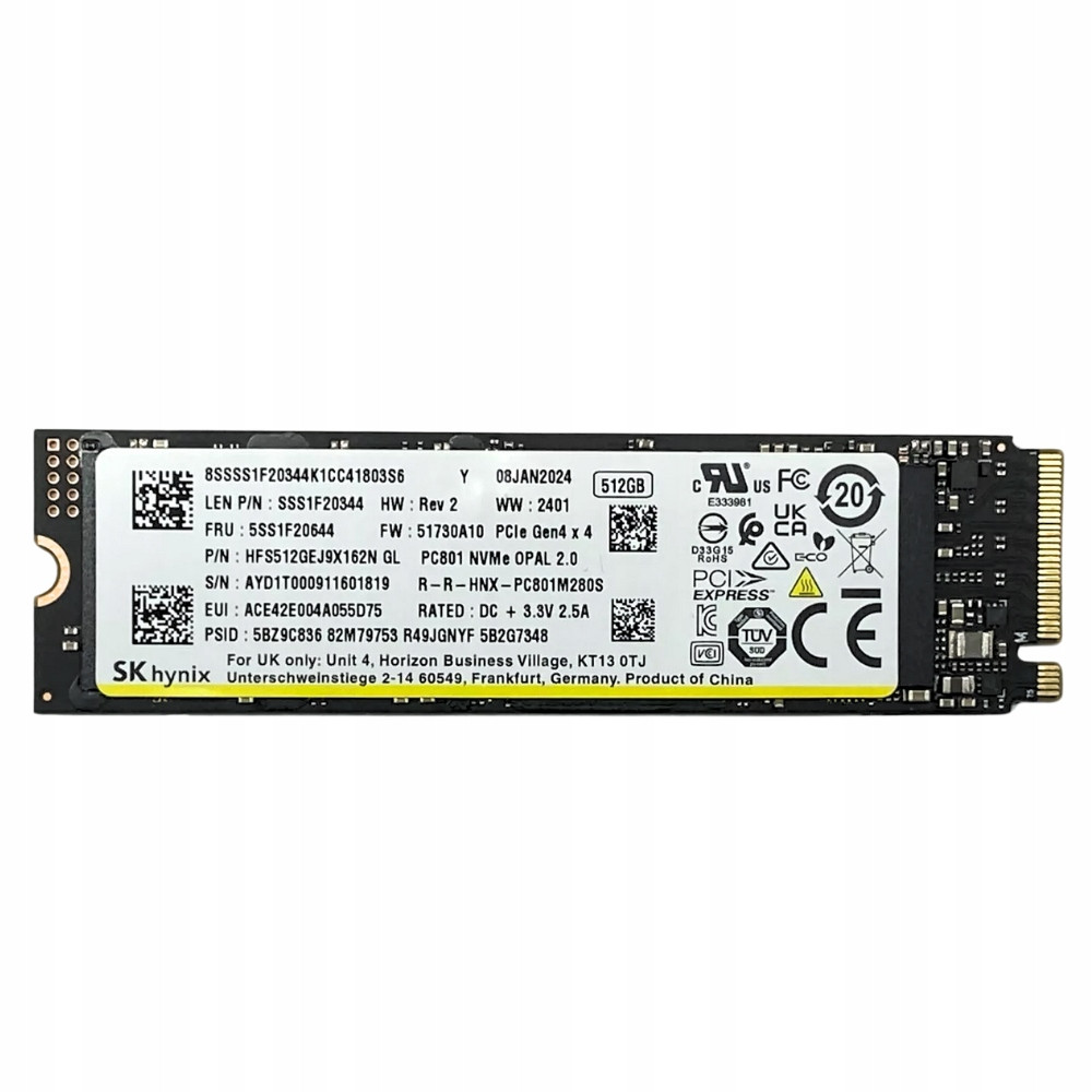 Ssd disk Hynix PC801 512GB M.2 PCIe HFS512GEJ9X162N