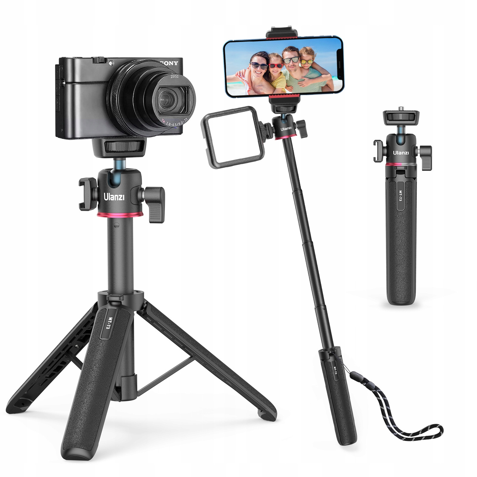 Stativ Monopod na telefon Fotoaparát Kameru 3D hlava 1/4'' Iso Ulanzi MT-73