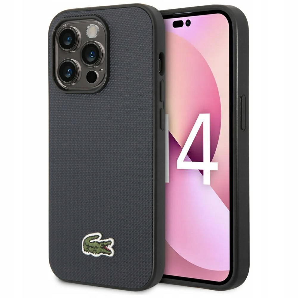 Pouzdro Lacoste Iconic Petit Pique MagSafe pro iPhone 14 Pro Max tmavě modrý