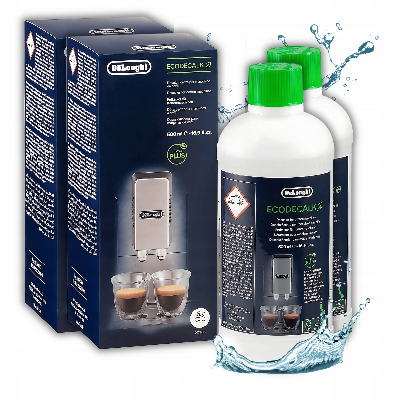Odvápňovač pro kávovary DeLonghi 500ml Originální DeLongi EcoDecalk