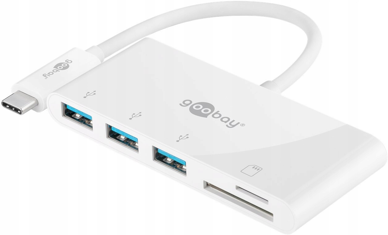 Goobay Usb-c víceportový adaptér na 3x Usb-a, čtečka karet 40759