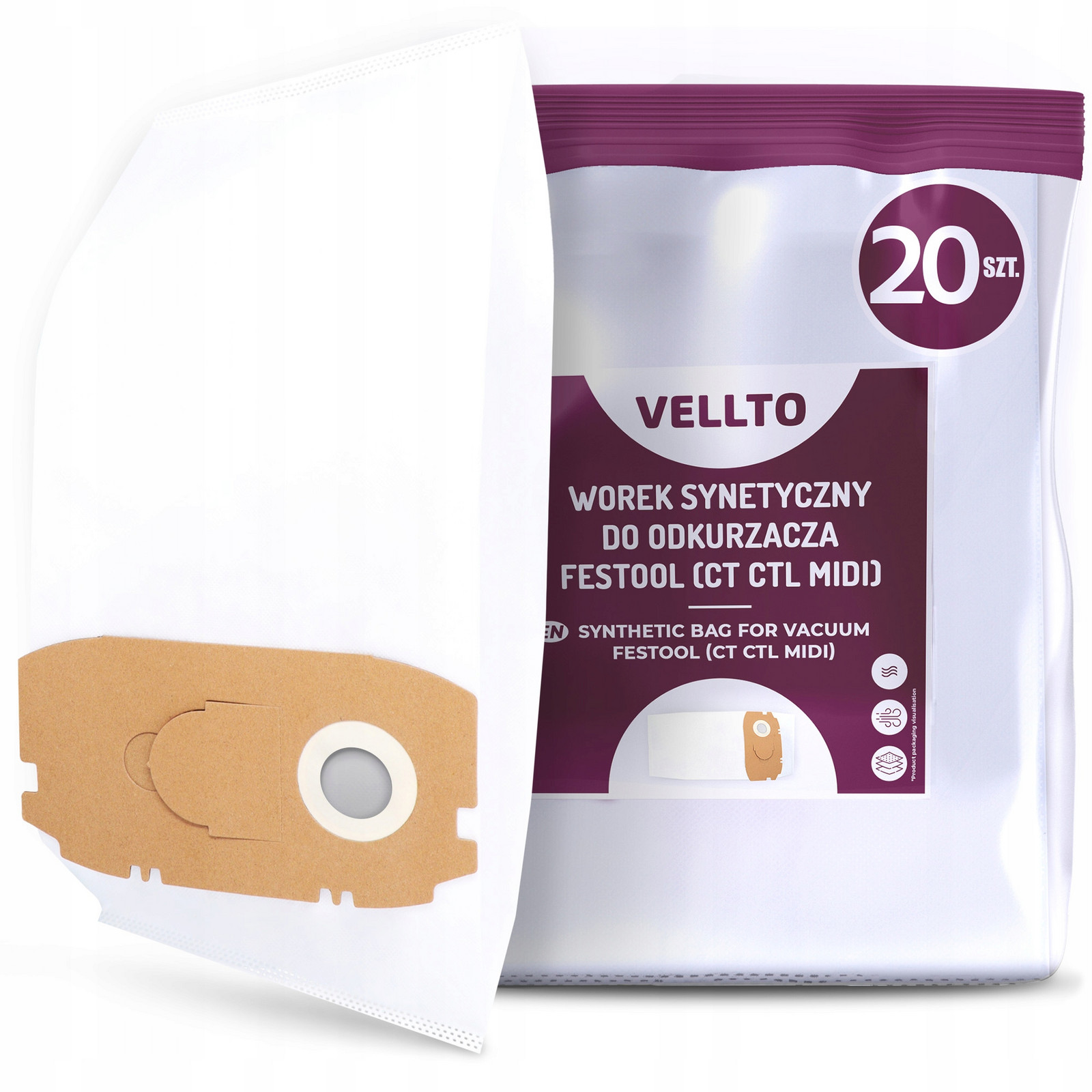 20x Sáček do vysavače Festool Ct Ctl Mini MIDI Fis 498411 456772 Sáčky