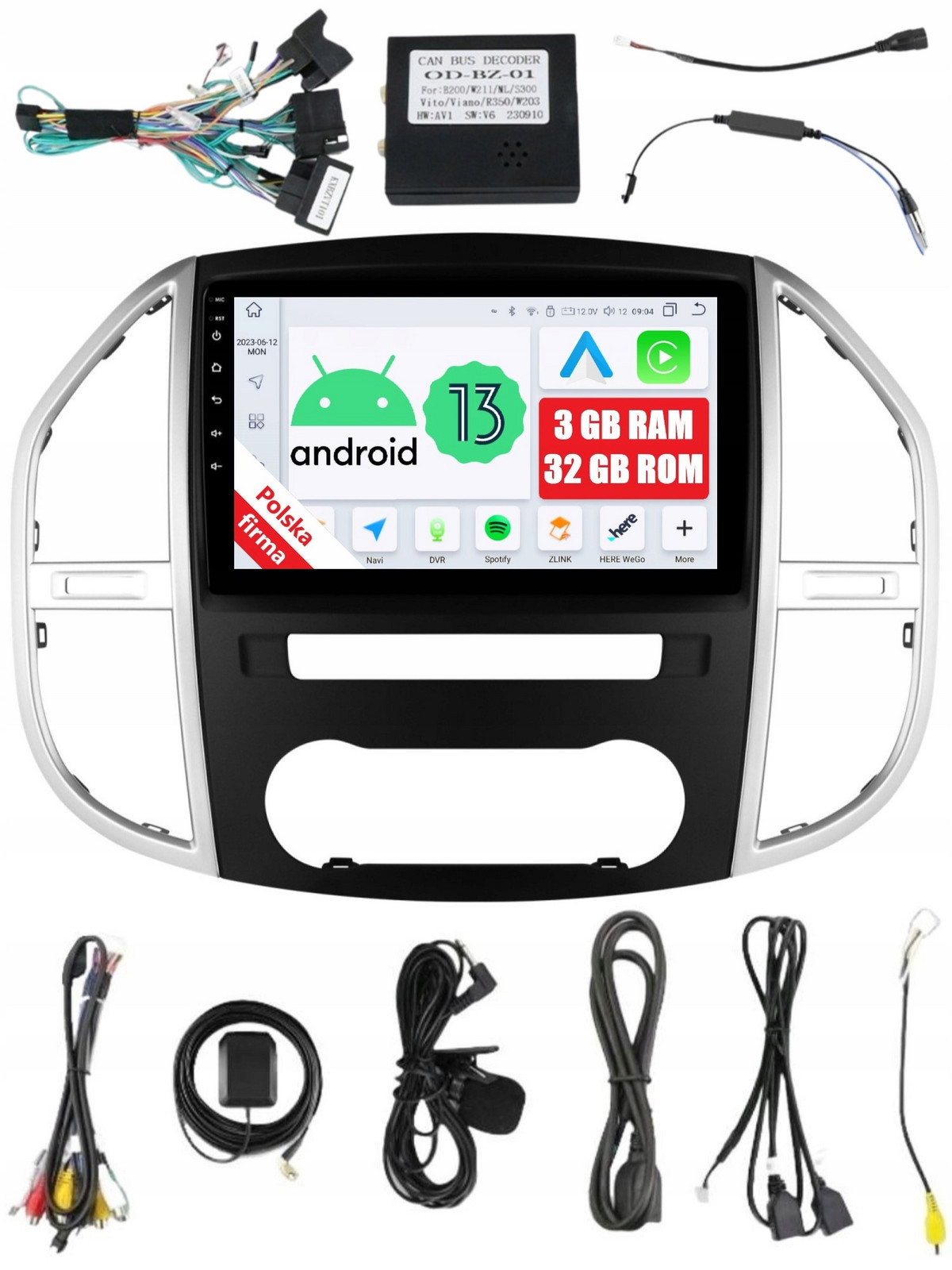 Navigace Rádio 2DIN Android Mercedes Benz Vito W447 3/32 Gb Dsp Carplay