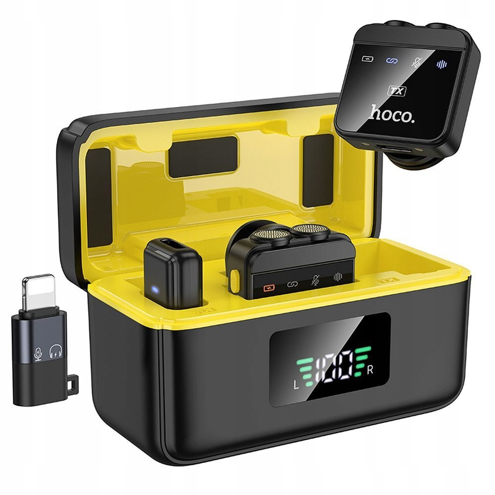 Hoco bezdrátový kravatový mikrofon Lightning Typ C duální (2 v