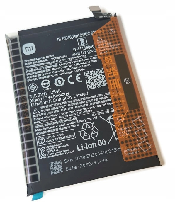 Org Nová originální baterie BN5M akumulátor pro Xiaomi Redmi Note 12 4G