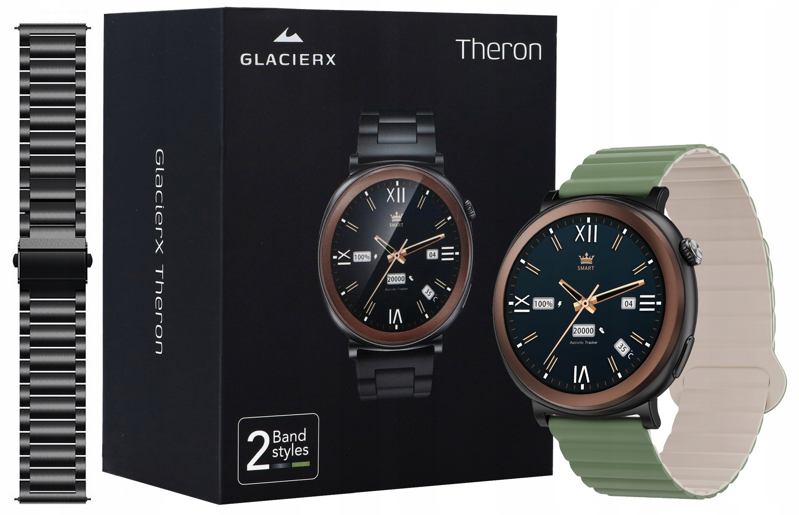 Chytré Hodinky Hodinky GlacierX Theron Vodotěsné Hovory, kroky, Gps