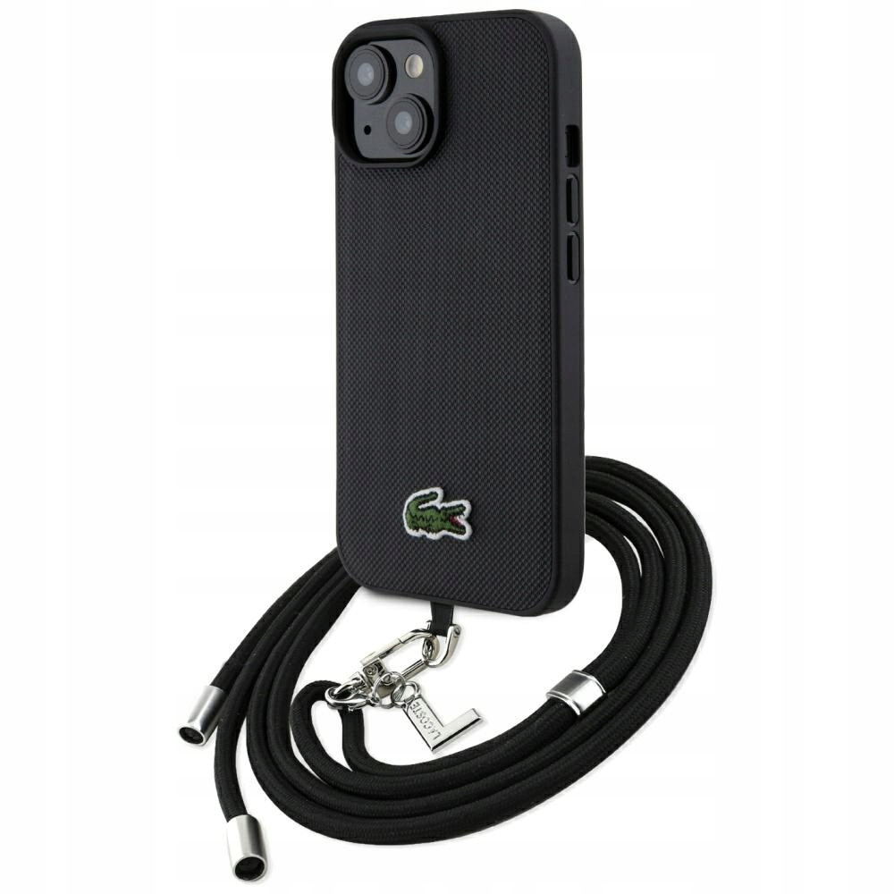 Pouzdro Lacoste Iconic Petit Pique Crossbody Cord pro iPhone 15 černé