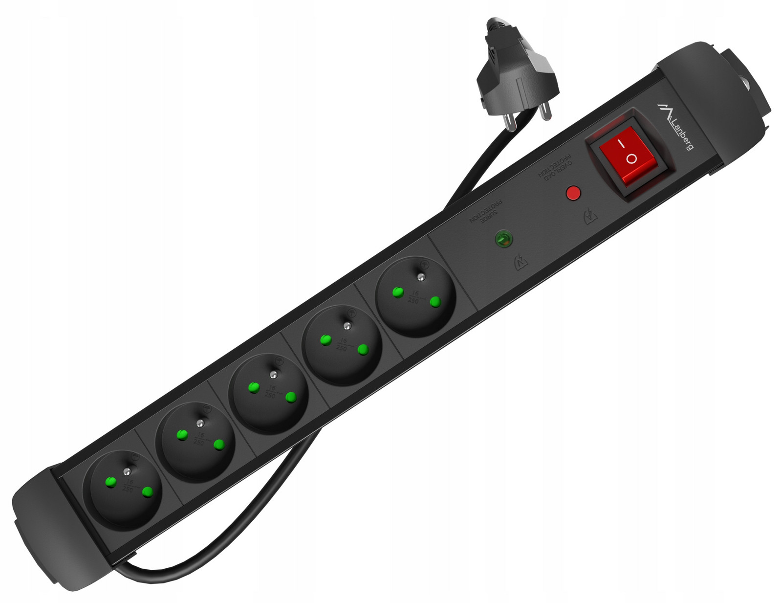 Zásuvková Lišta Proti Přepětí Prodlužovací Kabel S Vypínačem 5 Zásuvek 1,5M