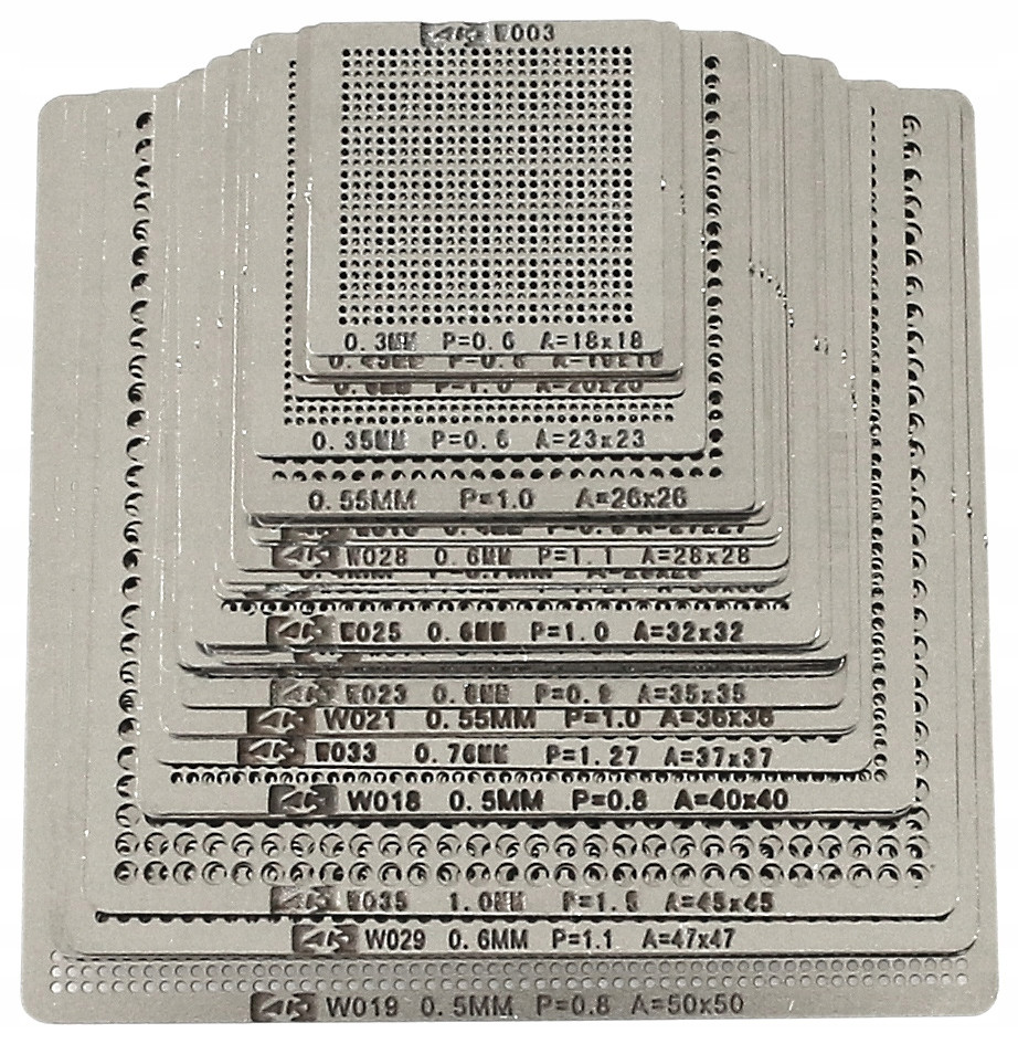 Sada Univerzálních Sít Síto Bga Pro Přímé Ohřev 36 Ks Hq
