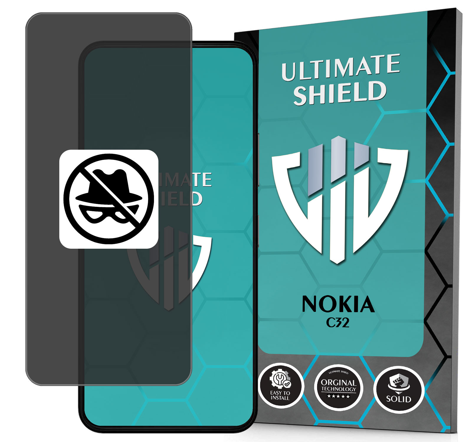 Sklo 5D Celá Obrazovka Privacy Pro Nokia C32 Matné Originální