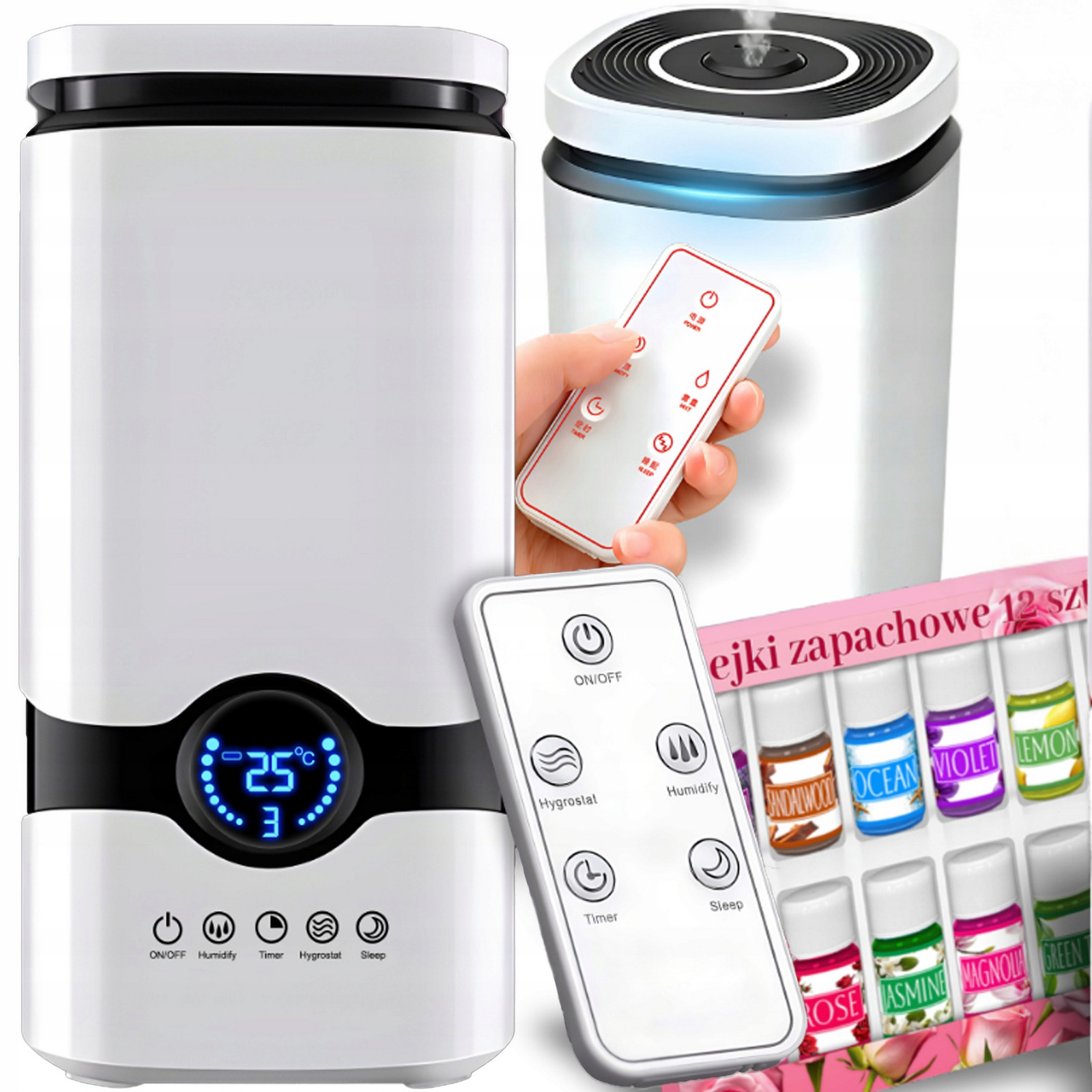 Zvlhčovač Vzduchu Difuzér Ionizátor 4L Ultrazvukový dárek +12 Olejů