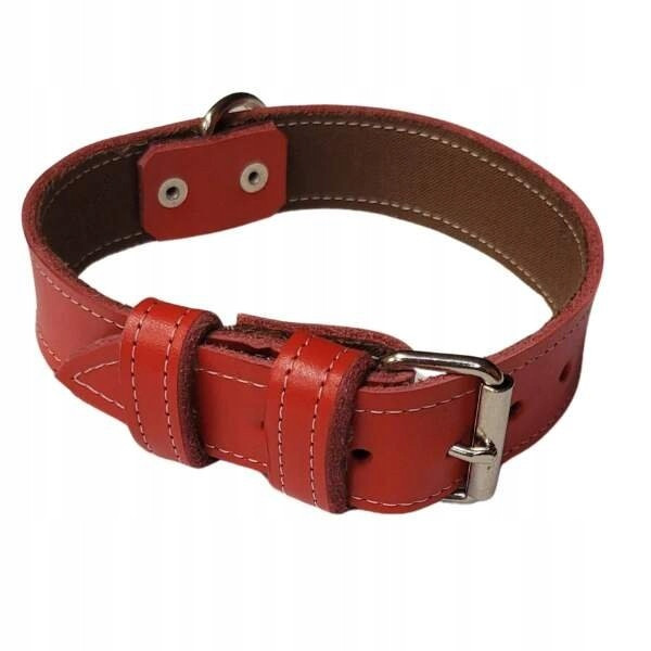 Palkar obojek z kůže hlazenice pro psy 60 cm x 30 mm červený