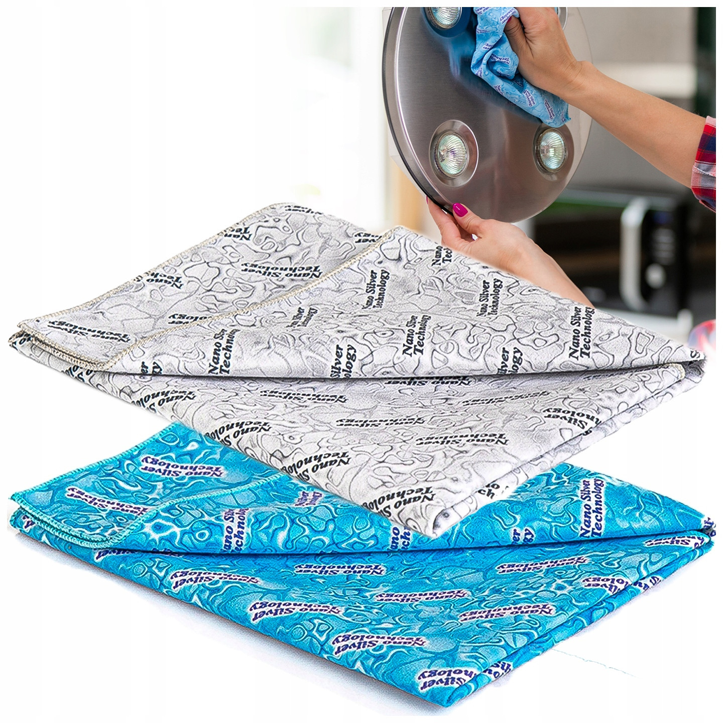 2x Čistič Utěrka Sunbeam Duo Mořský Myčka Šedá Raypath 38X41 CM