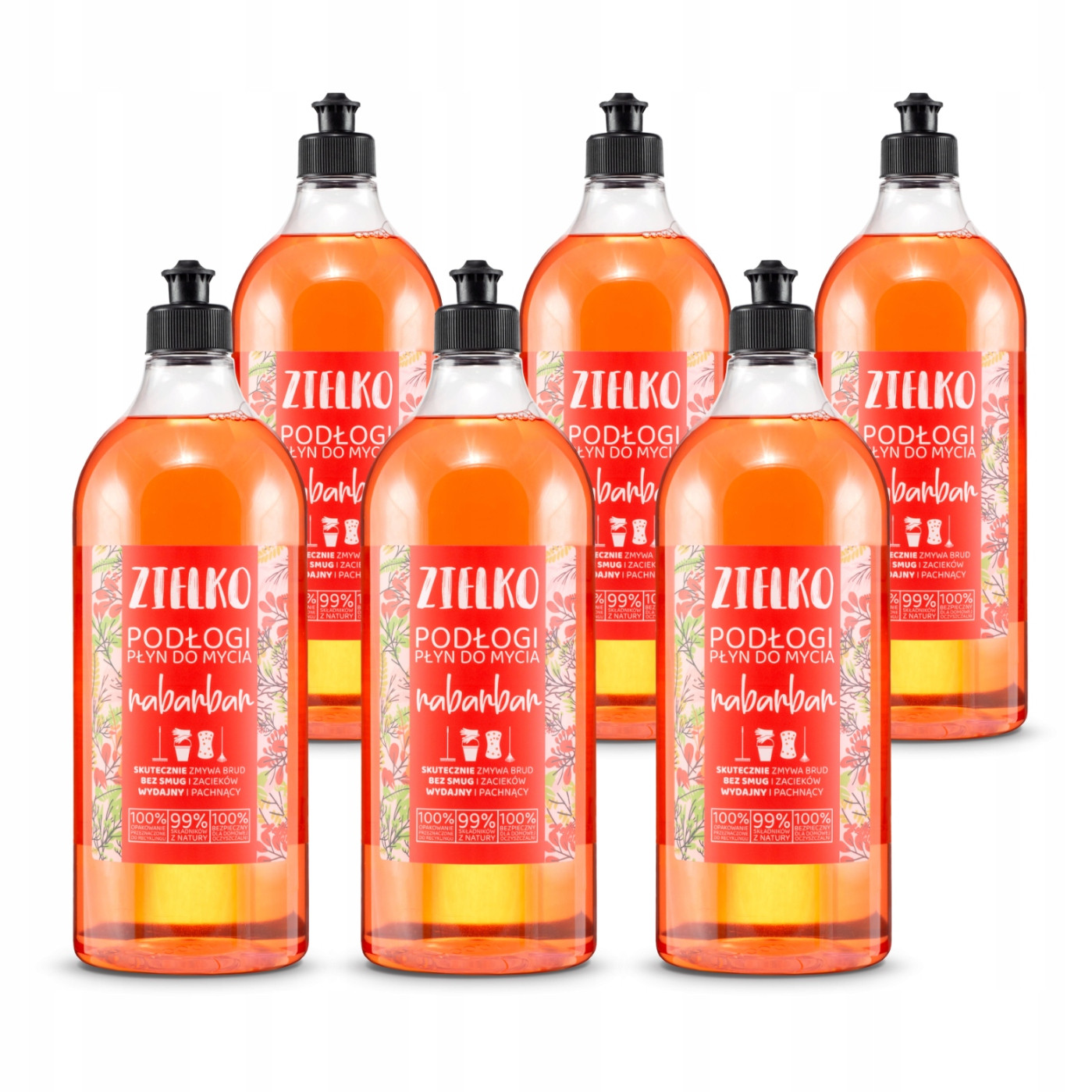 Zielko Sada Čistič na podlahy Rabarbar 6x1l (5+1 bonus)