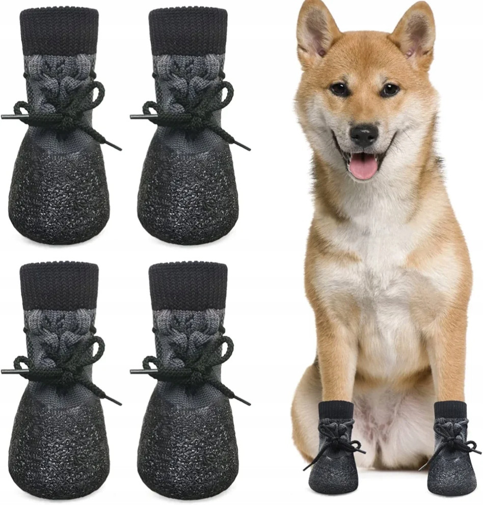 2 Páry Nepromokavé Boty Pro Psa Mazlíčka Štěněte Ponožky Ochranné Rom. M