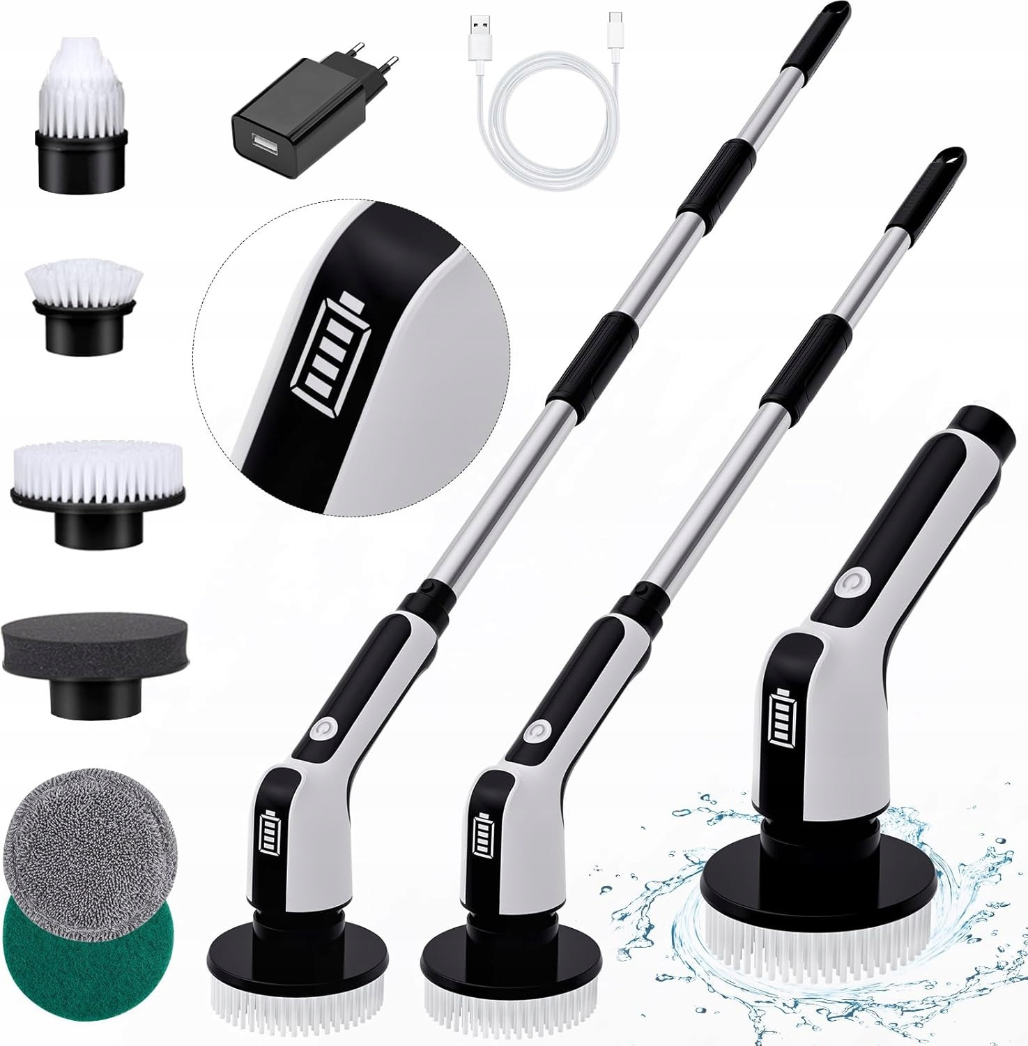 Elektrický Čisticí Kartáč 2600mAh 6 Hlavic IPX8 Nastavitelný