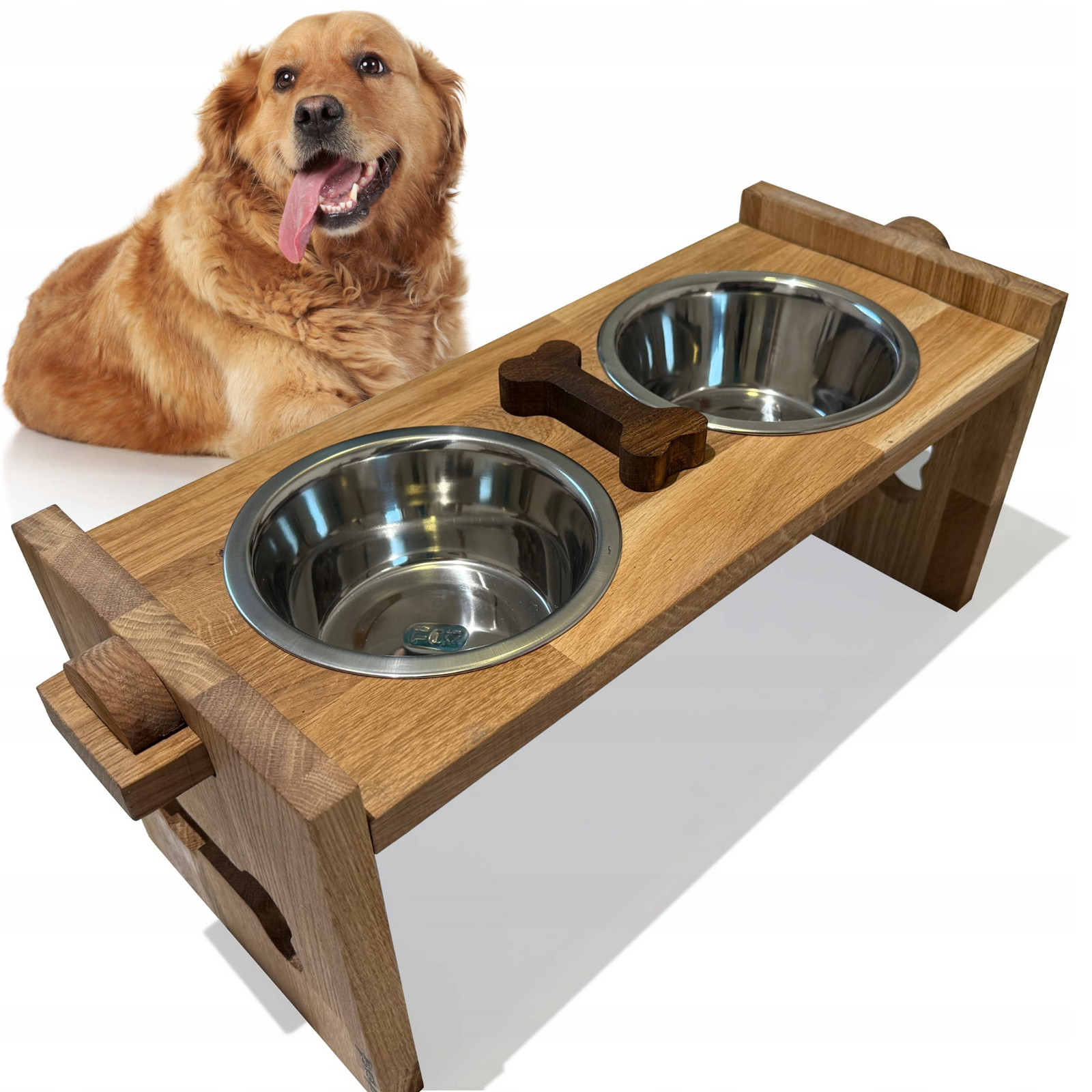 Miska pro psa misky na dřevěném stojanu stojan na misky na stojanu XL