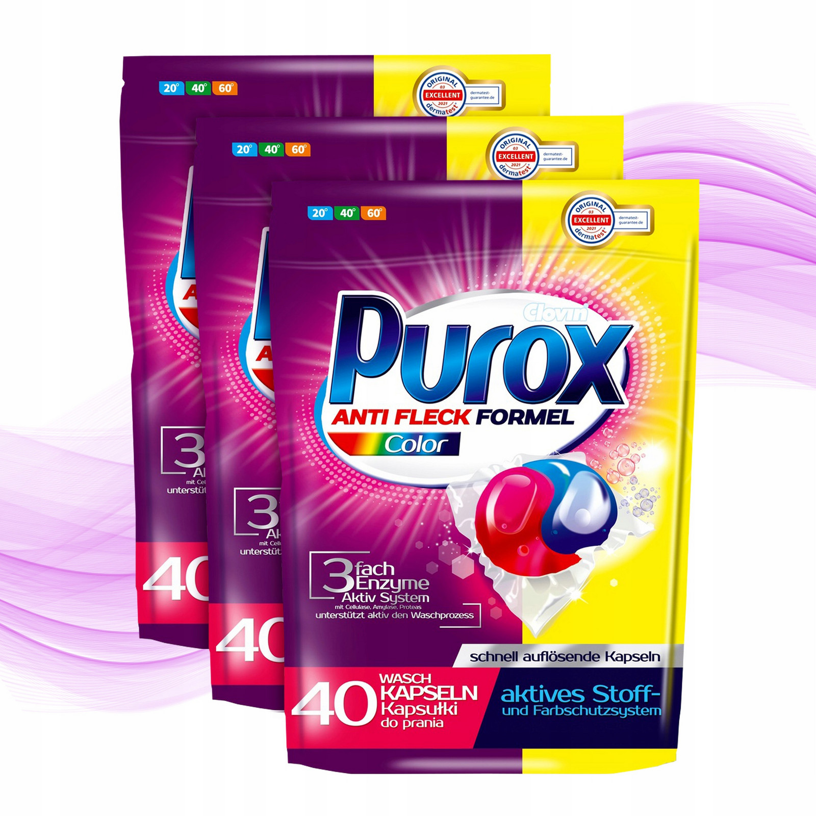 Purox Color Kapsle na praní Barva 3 x 40 kusů