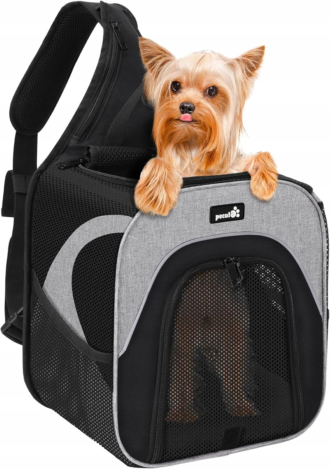 Pecute Přenosný Batoh pro přepravu zvířat Síťovaný Šedý