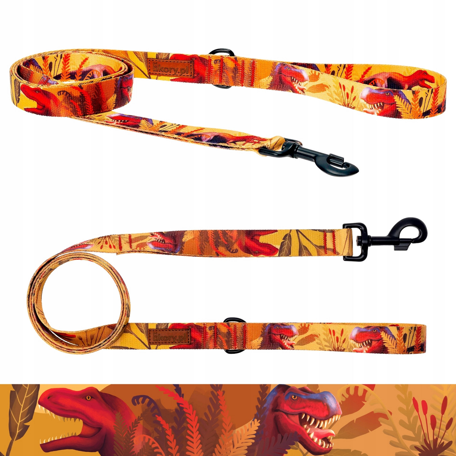 Vodítko klasické pro velkého psa od 20 kg 180 cm Ukory Páska vzory Barevné
