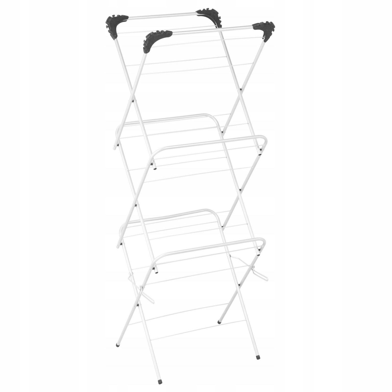 Sušák Prádla Vertikální Vysoká 136cm Skládací Kovová Bílá