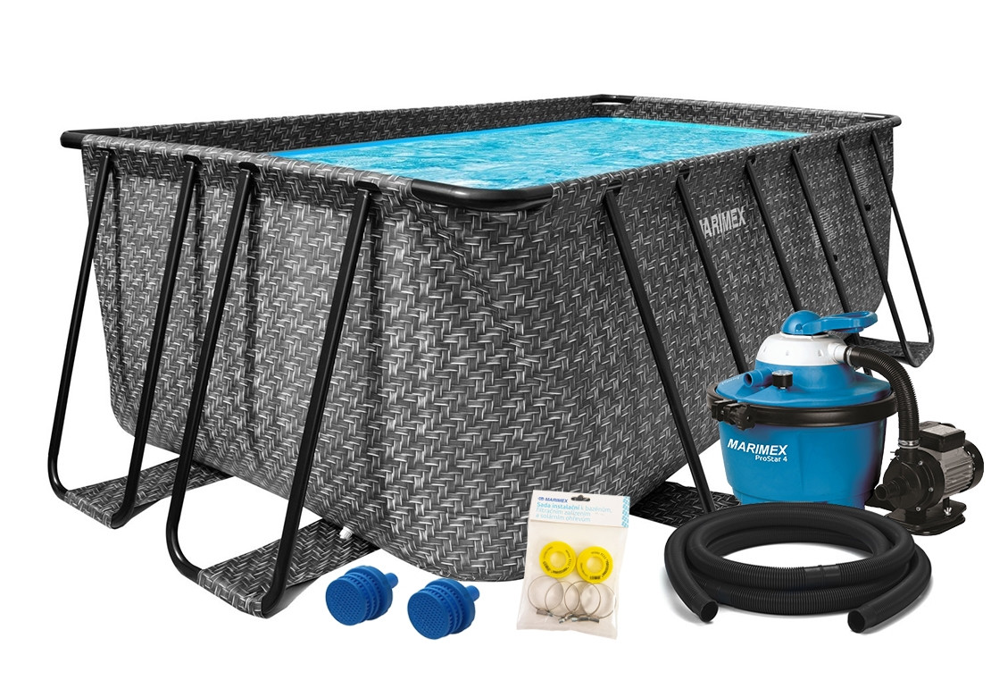 Bazén Marimex Florida Premium 2,15x4,00x1,22 m s pískovou filtrací a příslušenstvím - motiv RATAN